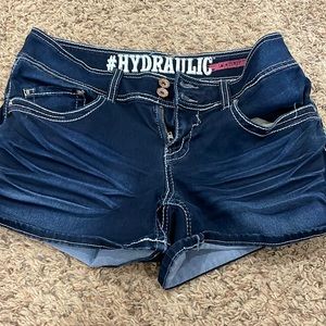 Hydraulic Dark Denim Curvy Shorts